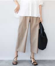 FKLGD72160 MK MICHEL KLEIN(MK ミッシェルクラン) [洗える]ナチュラルツイルワイドクロップドパンツ ベージュ