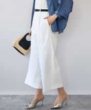 FKLGD72160 MK MICHEL KLEIN(MK ミッシェルクラン) [洗える]ナチュラルツイルワイドクロップドパンツ ベージュ