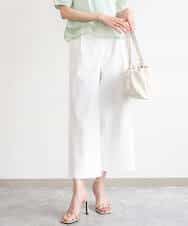 FKLGD72160 MK MICHEL KLEIN(MK ミッシェルクラン) [洗える]ナチュラルツイルワイドクロップドパンツ ベージュ