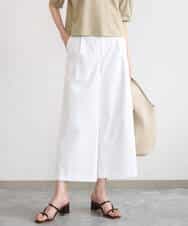 FKLGD72160 MK MICHEL KLEIN(MK ミッシェルクラン) [洗える]ナチュラルツイルワイドクロップドパンツ ベージュ