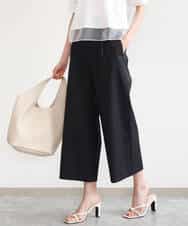 FKLGD72160 MK MICHEL KLEIN(MK ミッシェルクラン) [洗える]ナチュラルツイルワイドクロップドパンツ ベージュ