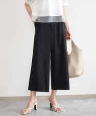 FKLGD72160 MK MICHEL KLEIN(MK ミッシェルクラン) [洗える]ナチュラルツイルワイドクロップドパンツ ベージュ