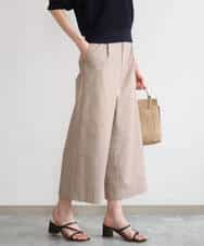 FKLGD72160 MK MICHEL KLEIN(MK ミッシェルクラン) [洗える]ナチュラルツイルワイドクロップドパンツ ベージュ