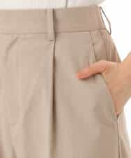 FKLGD72160 MK MICHEL KLEIN(MK ミッシェルクラン) [洗える]ナチュラルツイルワイドクロップドパンツ ベージュ