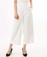 FKLGD72160 MK MICHEL KLEIN(MK ミッシェルクラン) [洗える]ナチュラルツイルワイドクロップドパンツ ベージュ