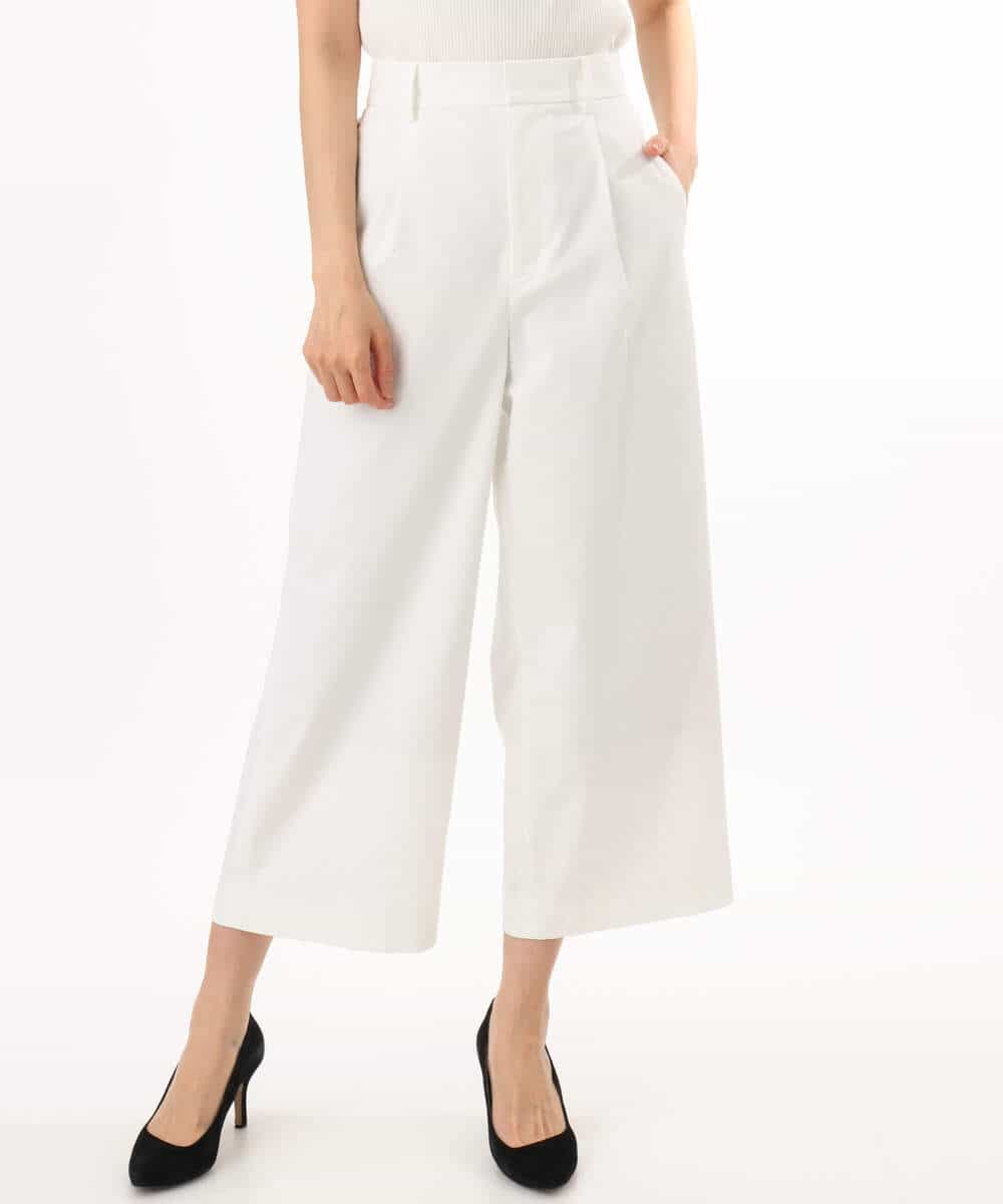 FKLGD72160 MK MICHEL KLEIN(MK ミッシェルクラン) [洗える]ナチュラルツイルワイドクロップドパンツ ベージュ