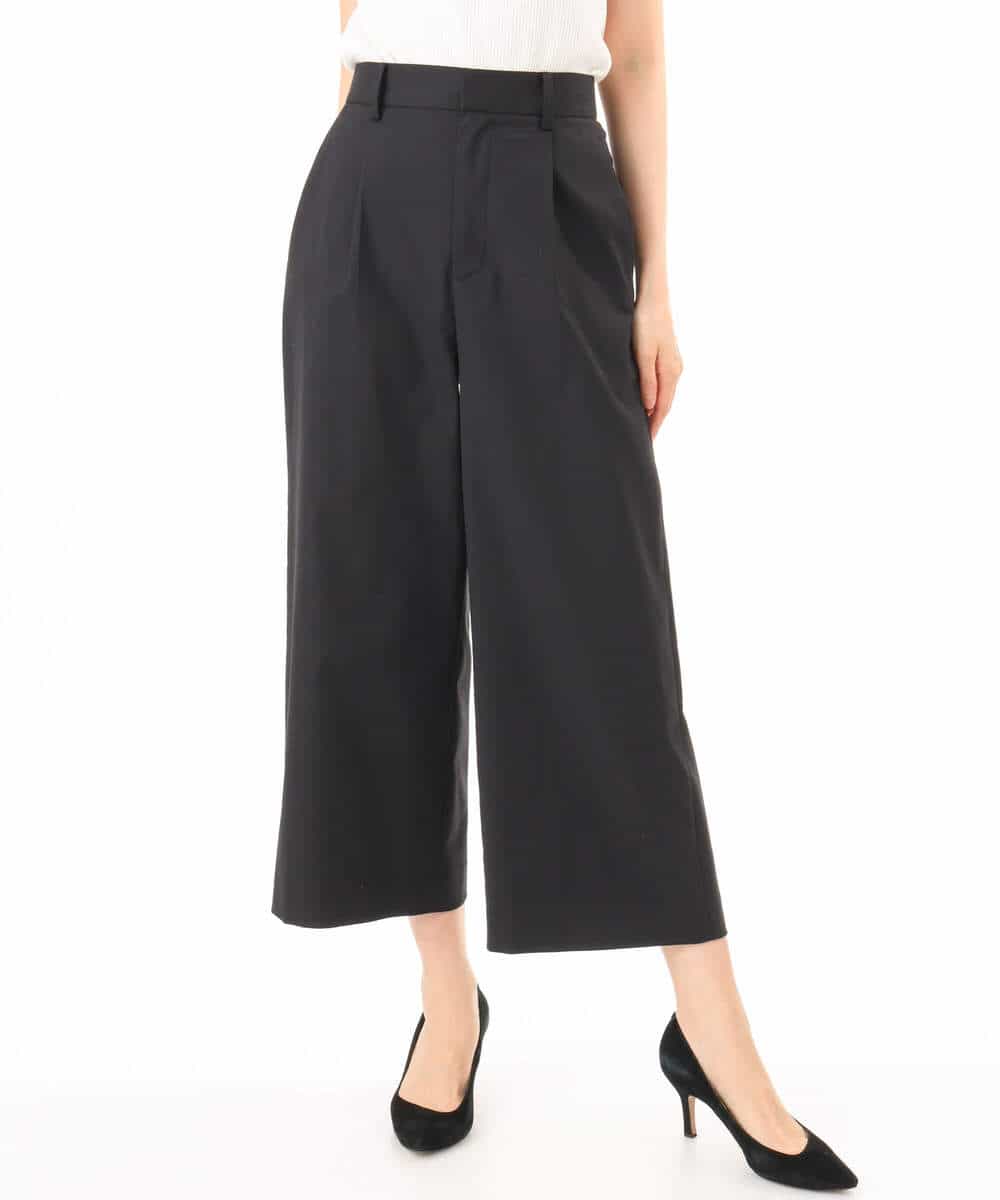 FKLGD72160 MK MICHEL KLEIN(MK ミッシェルクラン) [洗える]ナチュラルツイルワイドクロップドパンツ ベージュ