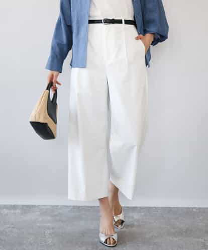 FKLGD72160 MK MICHEL KLEIN [洗える]ナチュラルツイルワイドクロップドパンツ