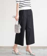 FKLGD72160 MK MICHEL KLEIN(MK ミッシェルクラン) [洗える]ナチュラルツイルワイドクロップドパンツ ブラック