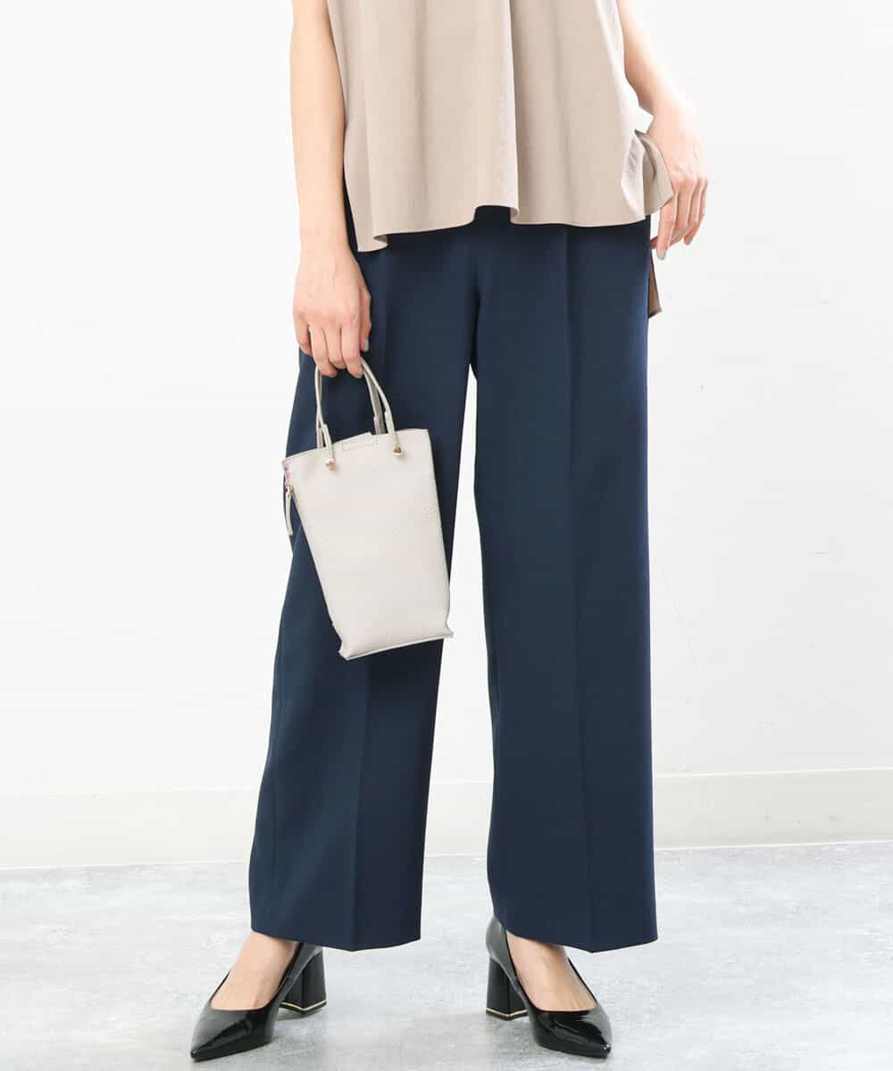 FKLGS50160 MK MICHEL KLEIN(MK ミッシェルクラン) ストレートワイドパンツ/洗える ネイビー
