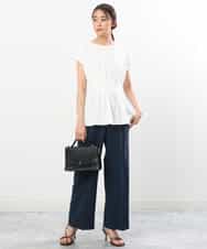 FKLGS50160 MK MICHEL KLEIN(MK ミッシェルクラン) ストレートワイドパンツ/洗える ホワイト
