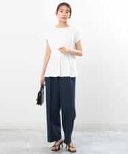 FKLGS50160 MK MICHEL KLEIN(MK ミッシェルクラン) ストレートワイドパンツ/洗える ホワイト
