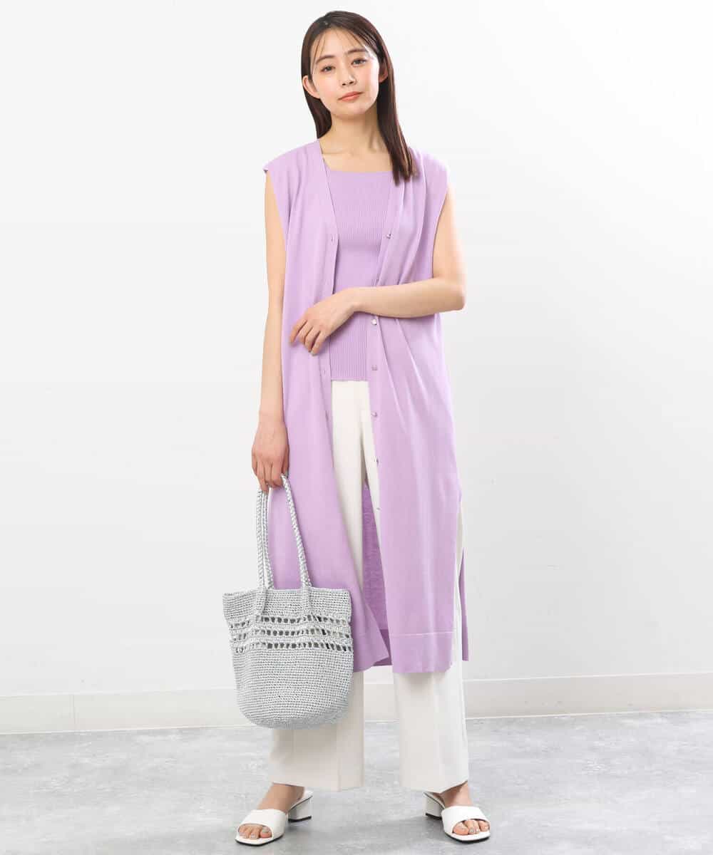 FKLGS50160 MK MICHEL KLEIN(MK ミッシェルクラン) ストレートワイドパンツ/洗える ホワイト