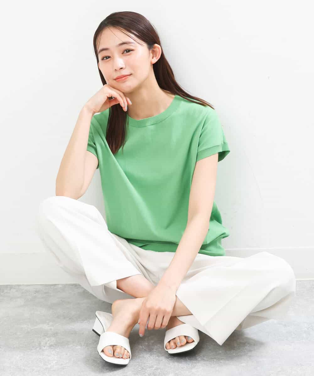 FKLGS50160 MK MICHEL KLEIN(MK ミッシェルクラン) ストレートワイドパンツ/洗える ホワイト