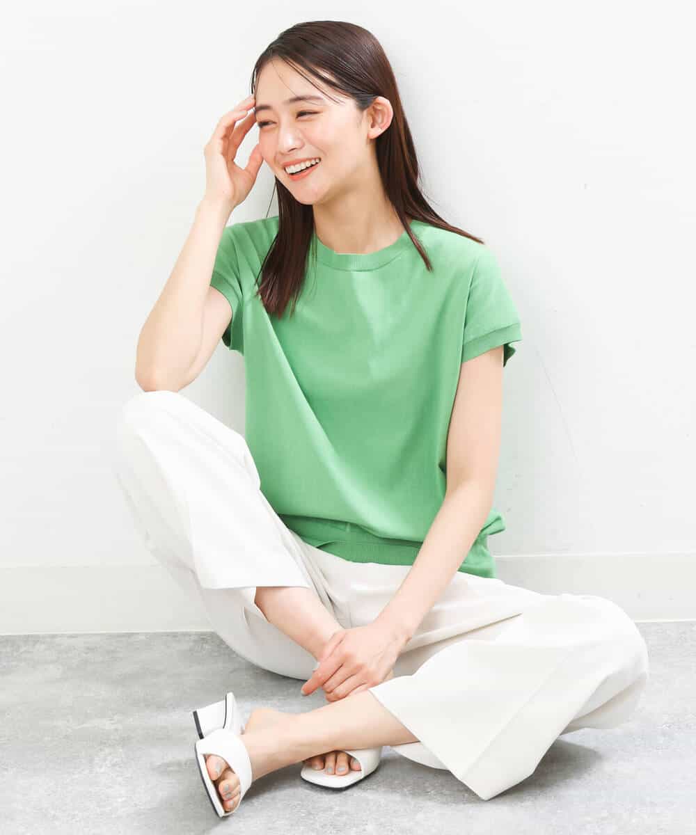 FKLGS50160 MK MICHEL KLEIN(MK ミッシェルクラン) ストレートワイドパンツ/洗える ホワイト