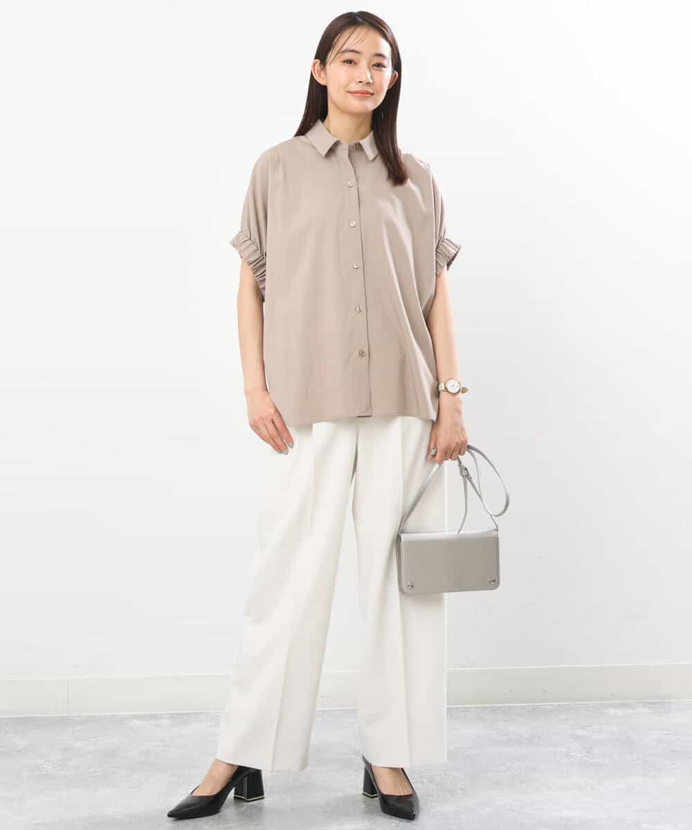FKLGS50160 MK MICHEL KLEIN(MK ミッシェルクラン) ストレートワイドパンツ/洗える ホワイト