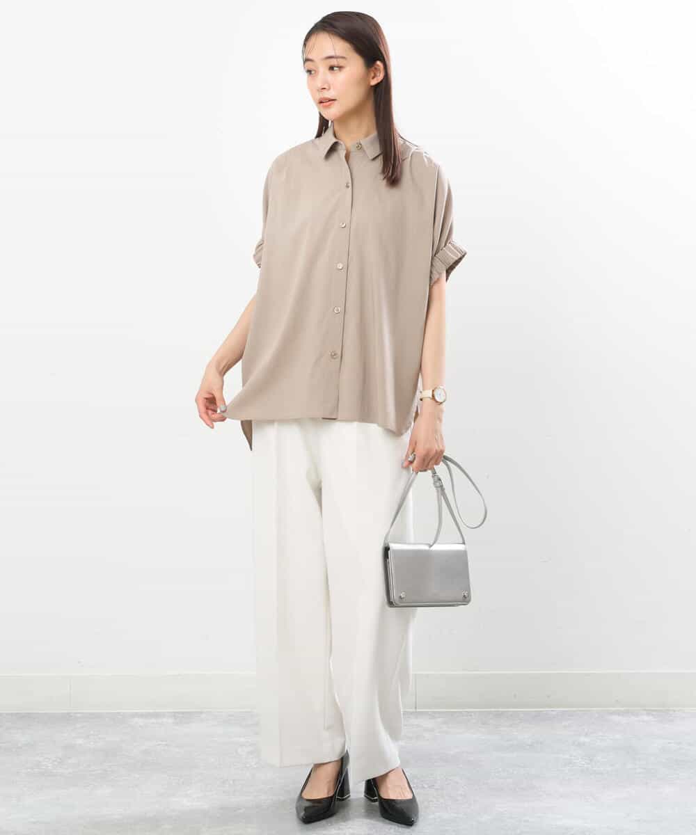 FKLGS50160 MK MICHEL KLEIN(MK ミッシェルクラン) ストレートワイドパンツ/洗える ホワイト