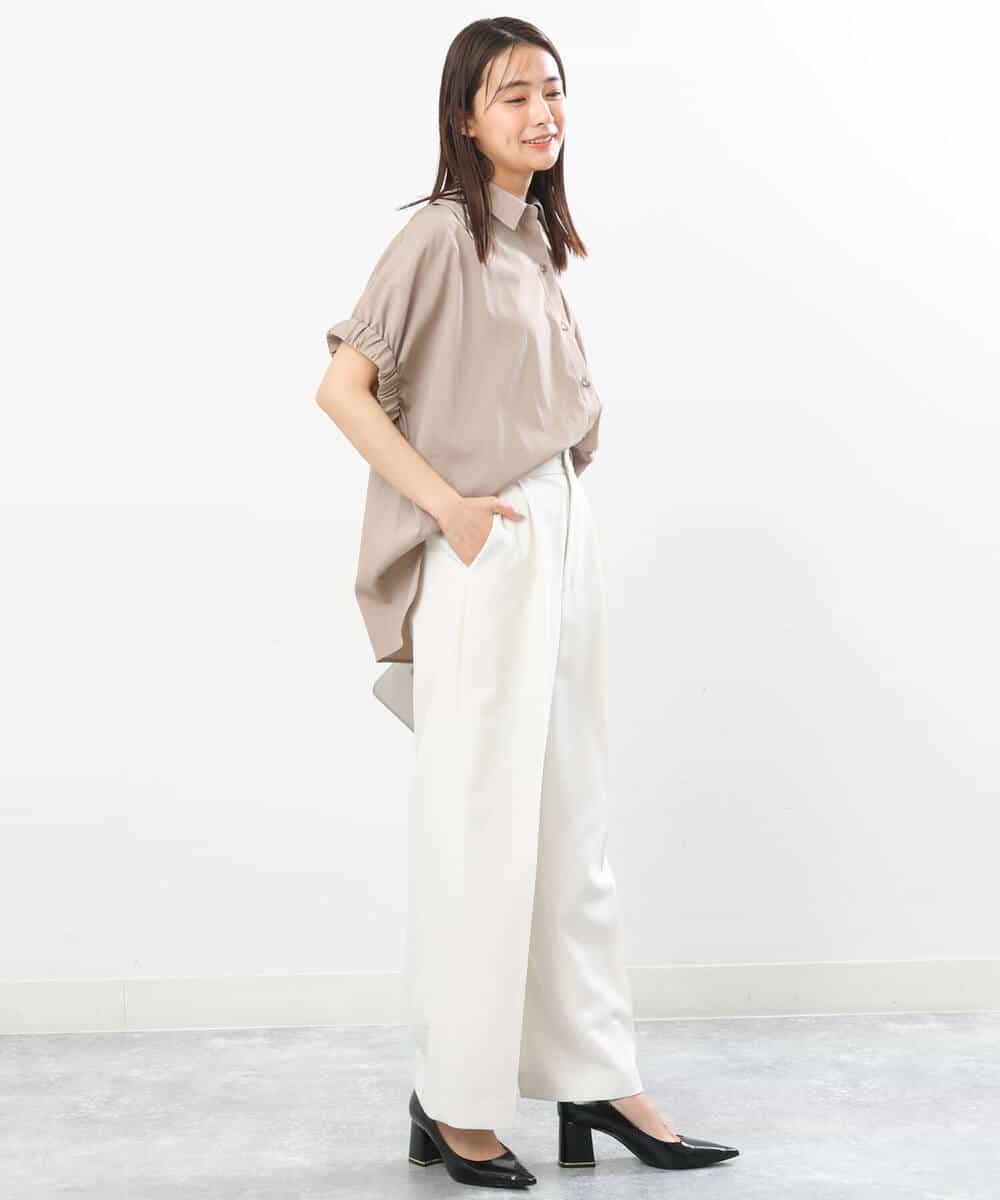 FKLGS50160 MK MICHEL KLEIN(MK ミッシェルクラン) ストレートワイドパンツ/洗える ホワイト