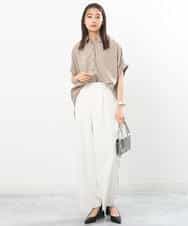 FKLGS50160 MK MICHEL KLEIN(MK ミッシェルクラン) ストレートワイドパンツ/洗える ホワイト