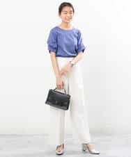 FKLGS50160 MK MICHEL KLEIN(MK ミッシェルクラン) ストレートワイドパンツ/洗える ホワイト