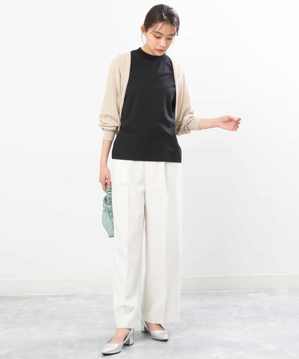 FKLGS50160 MK MICHEL KLEIN(MK ミッシェルクラン) ストレートワイドパンツ/洗える ホワイト