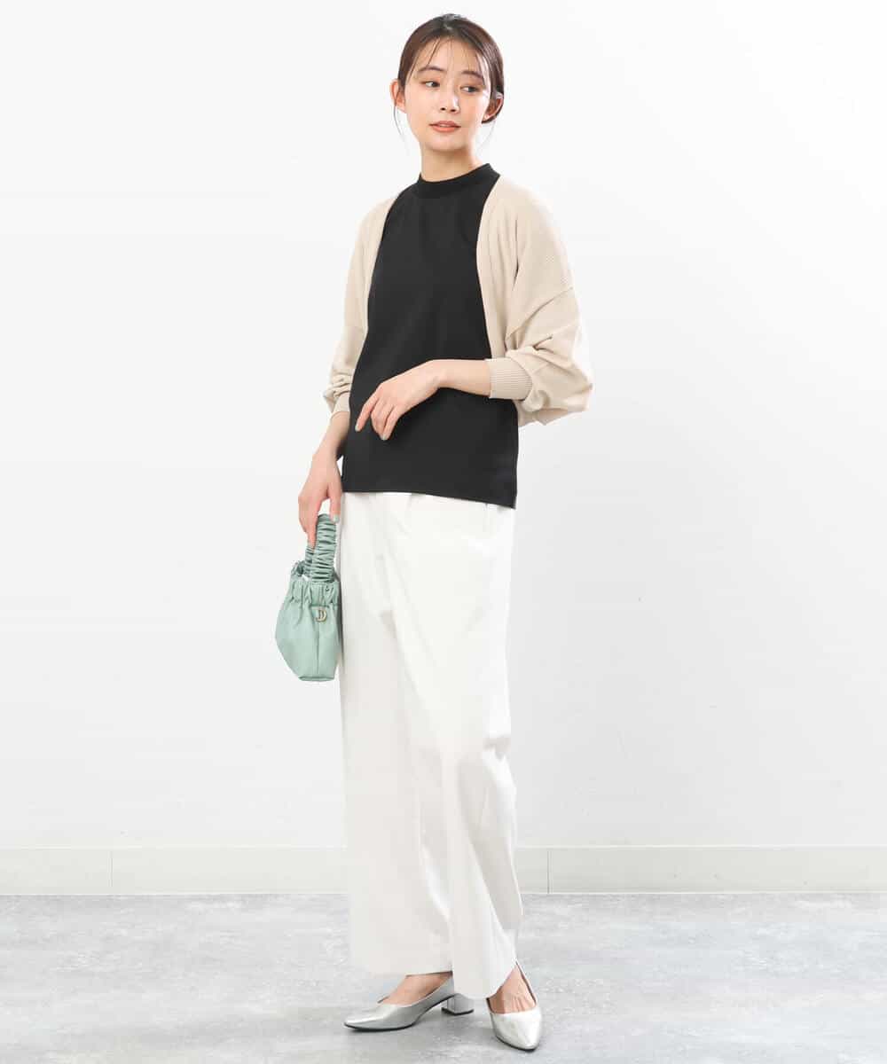 FKLGS50160 MK MICHEL KLEIN(MK ミッシェルクラン) ストレートワイドパンツ/洗える ホワイト