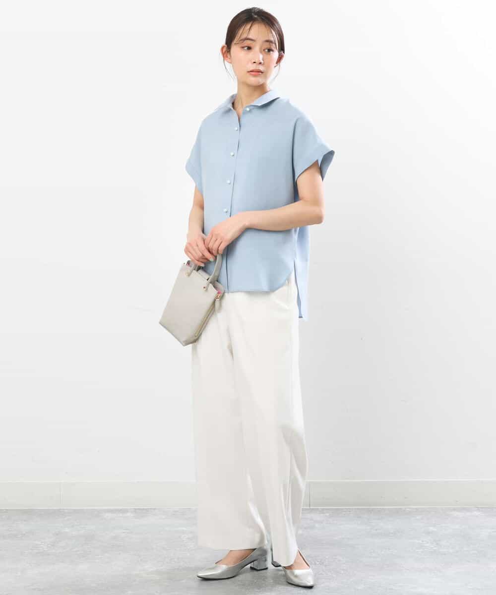 FKLGS50160 MK MICHEL KLEIN(MK ミッシェルクラン) ストレートワイドパンツ/洗える ホワイト