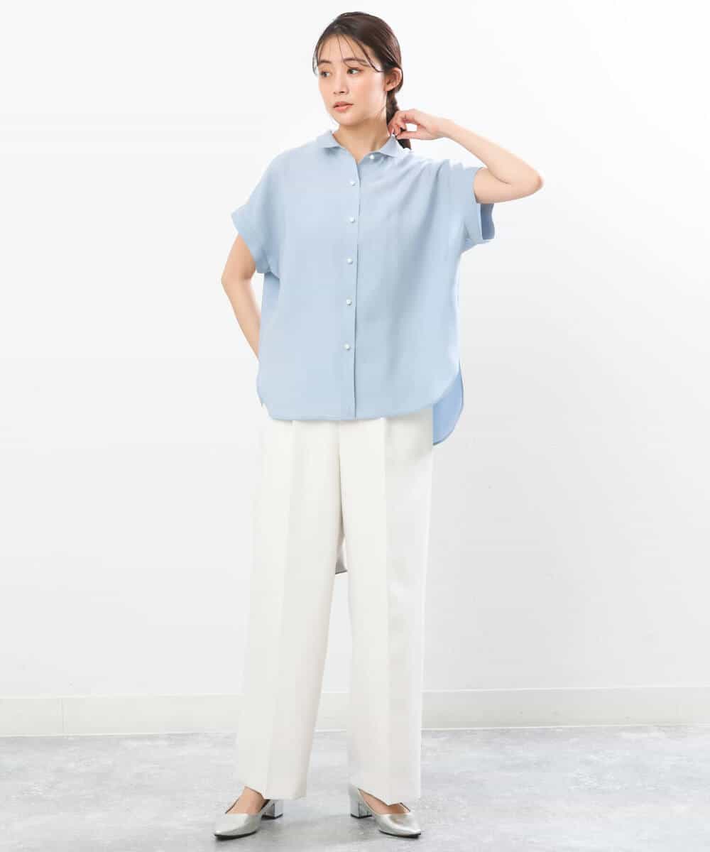 FKLGS50160 MK MICHEL KLEIN(MK ミッシェルクラン) ストレートワイドパンツ/洗える ホワイト