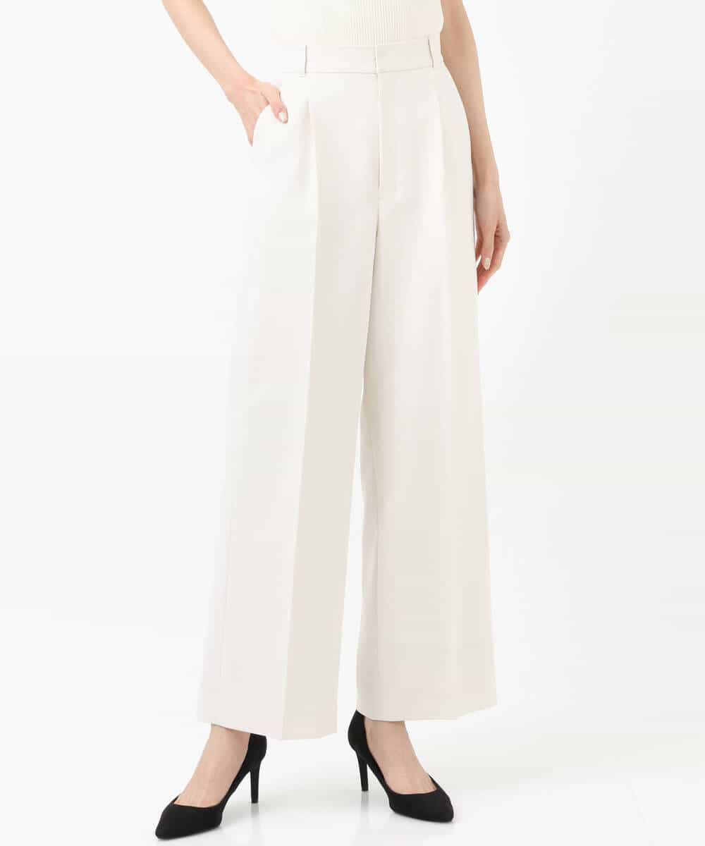 FKLGS50160 MK MICHEL KLEIN(MK ミッシェルクラン) ストレートワイドパンツ/洗える ホワイト