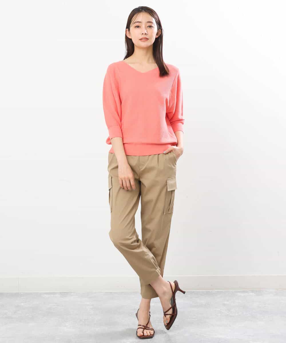 FKLGS56160 MK MICHEL KLEIN(MK ミッシェルクラン) 細身カーゴパンツ/洗える アイボリー