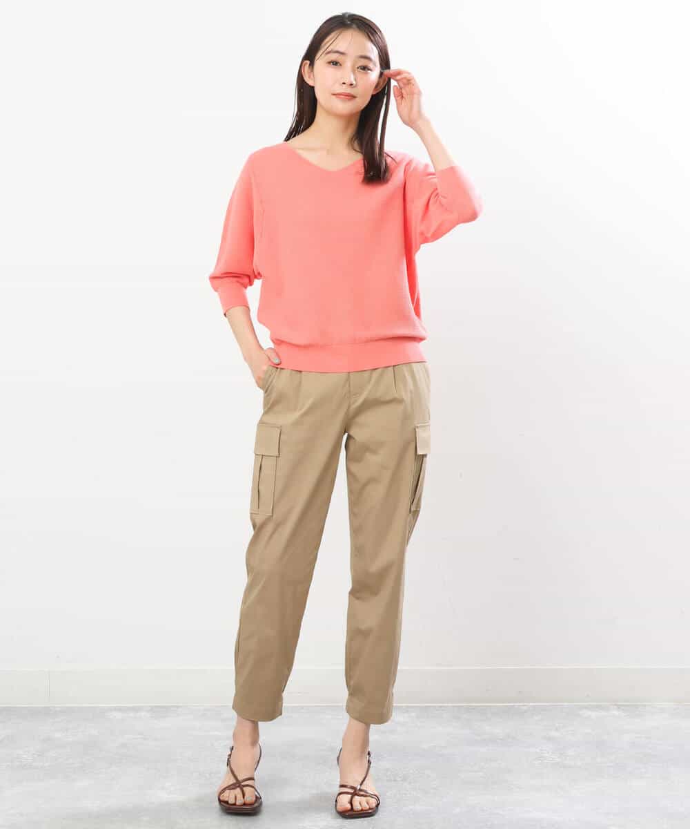 FKLGS56160 MK MICHEL KLEIN(MK ミッシェルクラン) 細身カーゴパンツ/洗える アイボリー