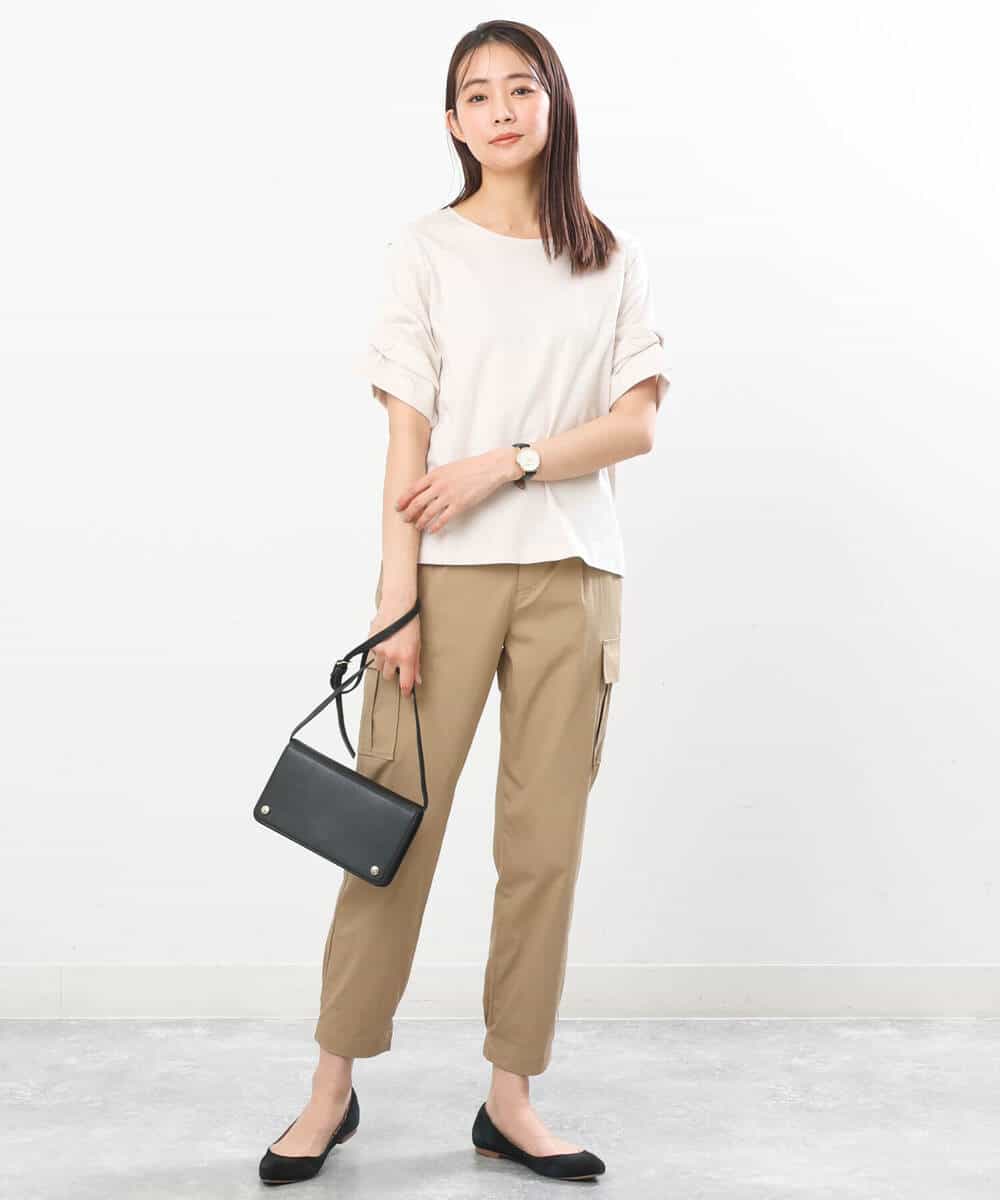 FKLGS56160 MK MICHEL KLEIN(MK ミッシェルクラン) 細身カーゴパンツ/洗える アイボリー