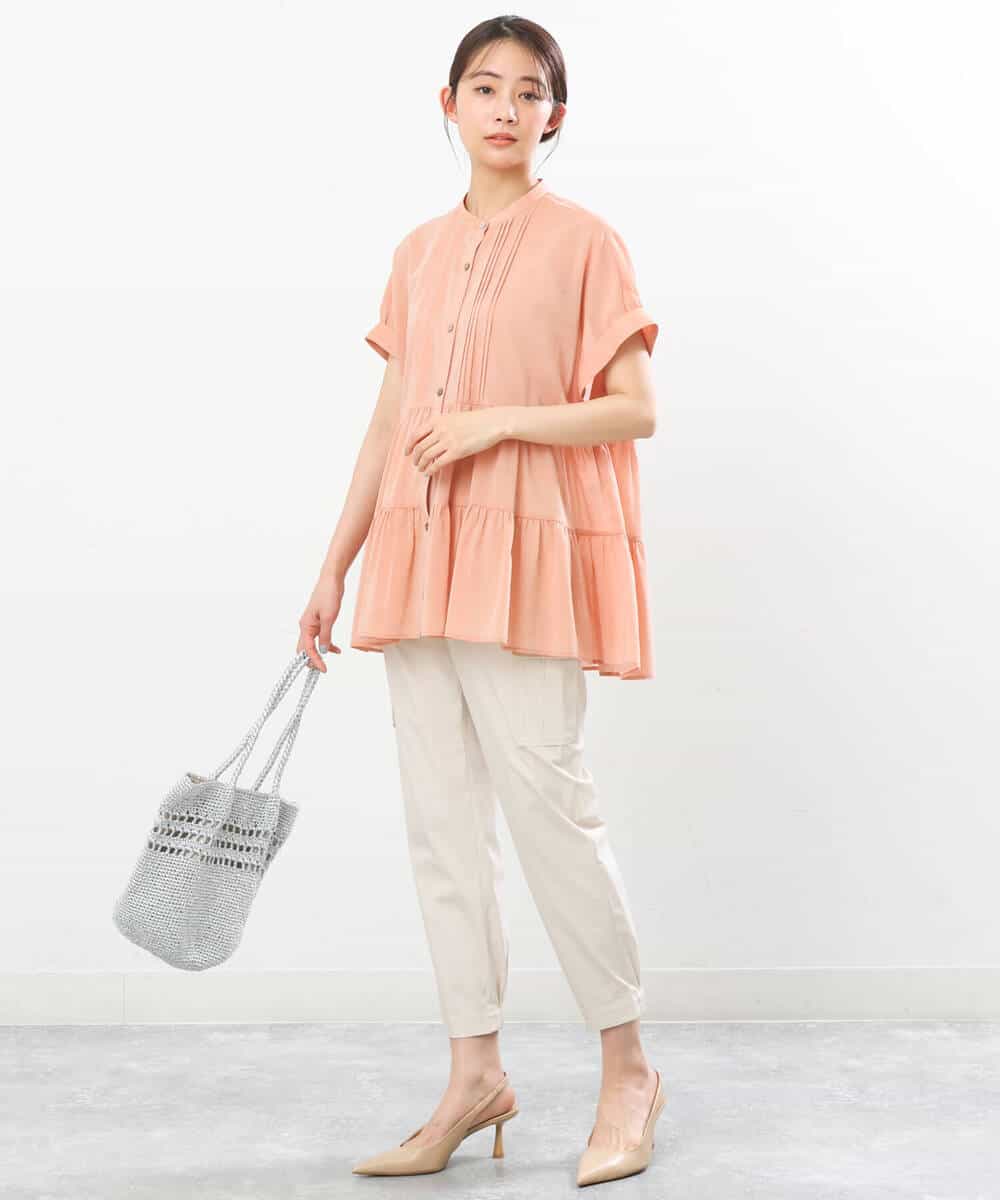 FKLGS56160 MK MICHEL KLEIN(MK ミッシェルクラン) 細身カーゴパンツ/洗える アイボリー