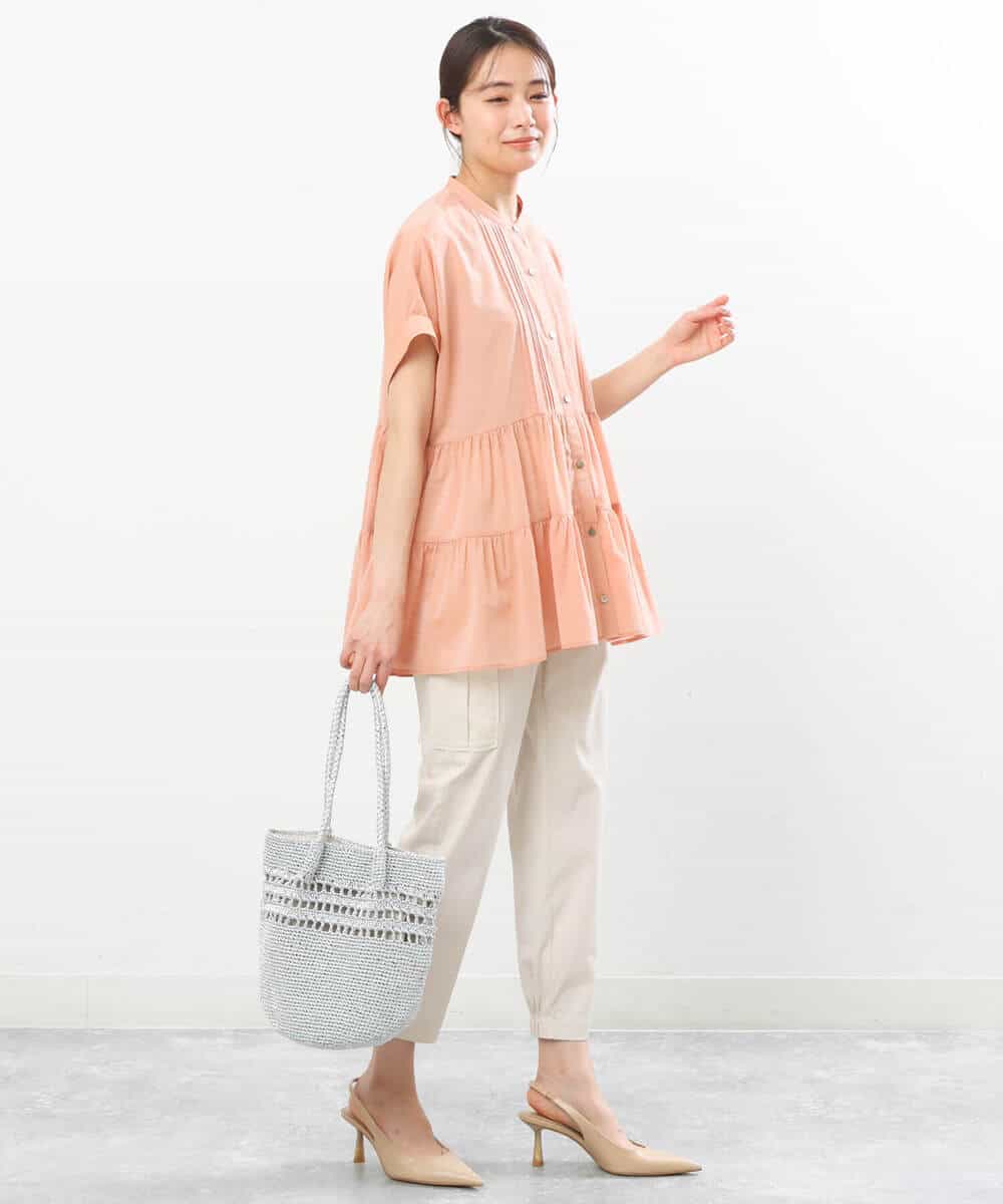 FKLGS56160 MK MICHEL KLEIN(MK ミッシェルクラン) 細身カーゴパンツ/洗える アイボリー