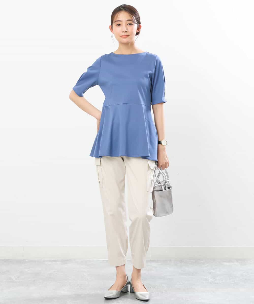 FKLGS56160 MK MICHEL KLEIN(MK ミッシェルクラン) 細身カーゴパンツ/洗える アイボリー