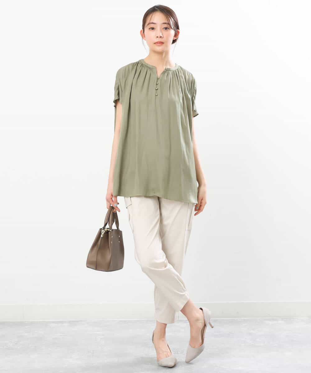 FKLGS56160 MK MICHEL KLEIN(MK ミッシェルクラン) 細身カーゴパンツ/洗える アイボリー