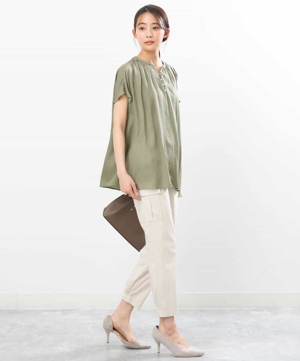 FKLGS56160 MK MICHEL KLEIN(MK ミッシェルクラン) 細身カーゴパンツ/洗える アイボリー