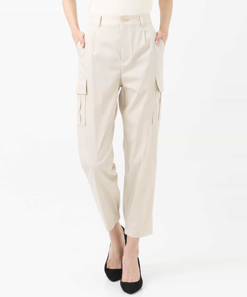 FKLGS56160 MK MICHEL KLEIN(MK ミッシェルクラン) 細身カーゴパンツ/洗える アイボリー