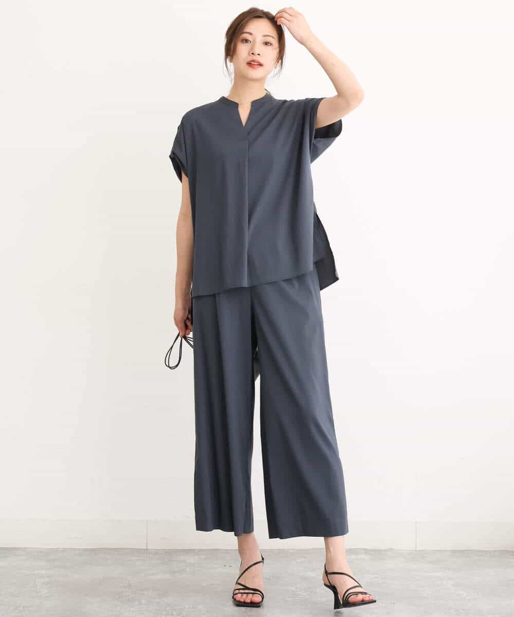 FKLGU52150 MK MICHEL KLEIN(MK ミッシェルクラン) リラクシーワイドパンツ/洗える ブラウン