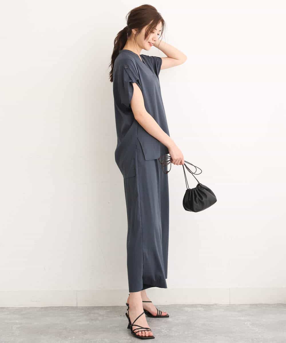 FKLGU52150 MK MICHEL KLEIN(MK ミッシェルクラン) リラクシーワイドパンツ/洗える ブラウン