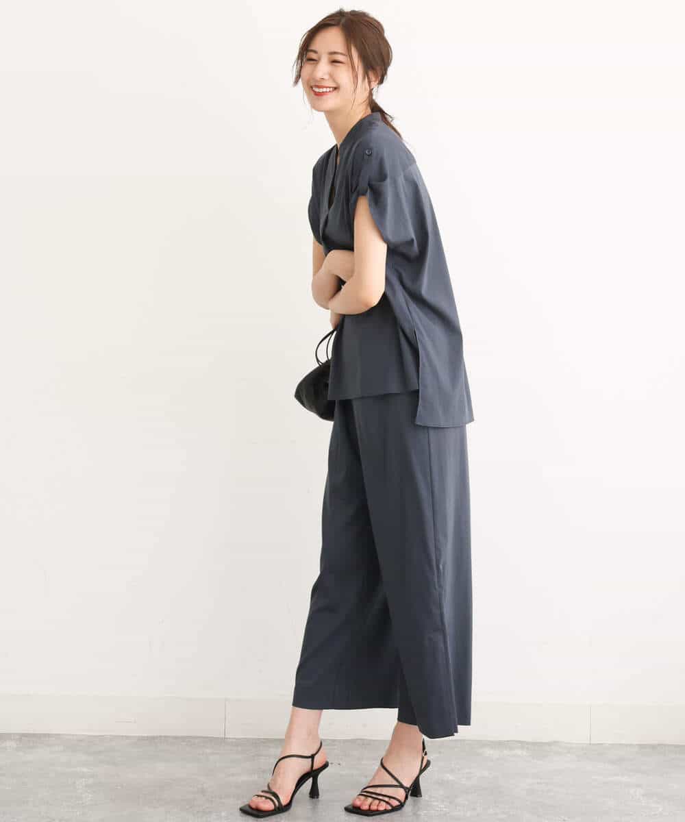 FKLGU52150 MK MICHEL KLEIN(MK ミッシェルクラン) リラクシーワイドパンツ/洗える ブラウン