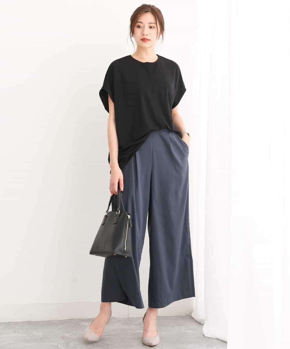 FKLGU52150 MK MICHEL KLEIN(MK ミッシェルクラン) リラクシーワイドパンツ/洗える ブラウン