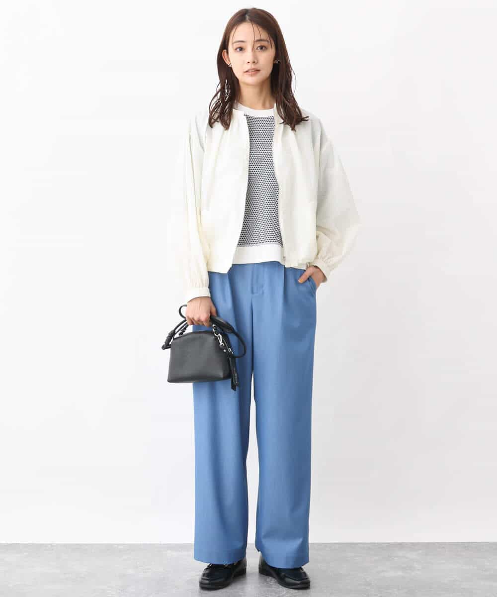 FKLGV30160 MK MICHEL KLEIN(MK ミッシェルクラン) デニムライクワイドパンツ/洗える ネイビー