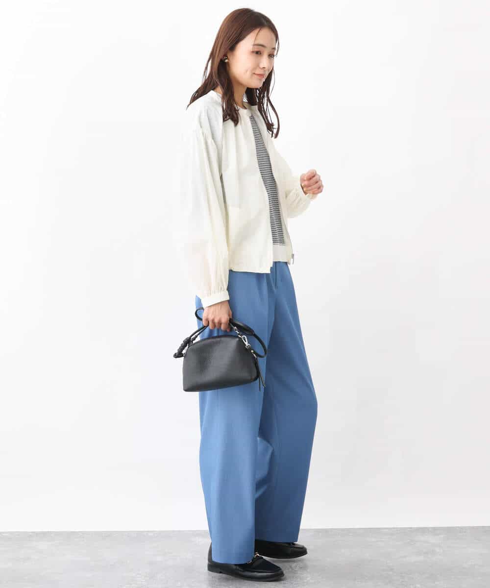 FKLGV30160 MK MICHEL KLEIN(MK ミッシェルクラン) デニムライクワイドパンツ/洗える ネイビー