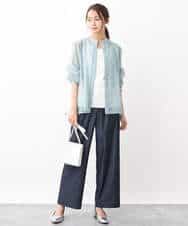 FKLGV30160 MK MICHEL KLEIN(MK ミッシェルクラン) デニムライクワイドパンツ/洗える ネイビー