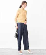 FKLGV30160 MK MICHEL KLEIN(MK ミッシェルクラン) デニムライクワイドパンツ/洗える ネイビー