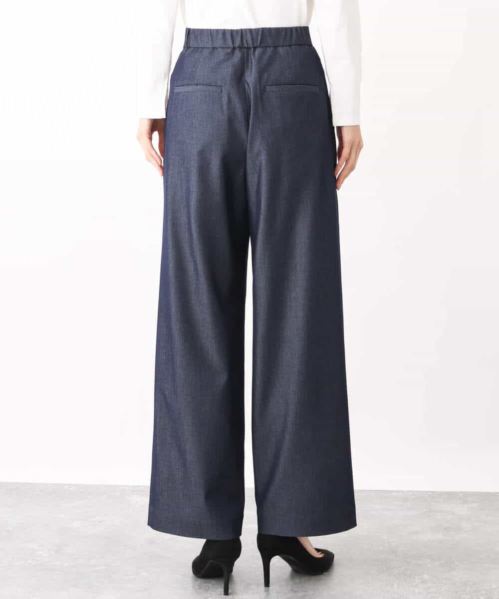 FKLGV30160 MK MICHEL KLEIN(MK ミッシェルクラン) デニムライクワイドパンツ/洗える ネイビー