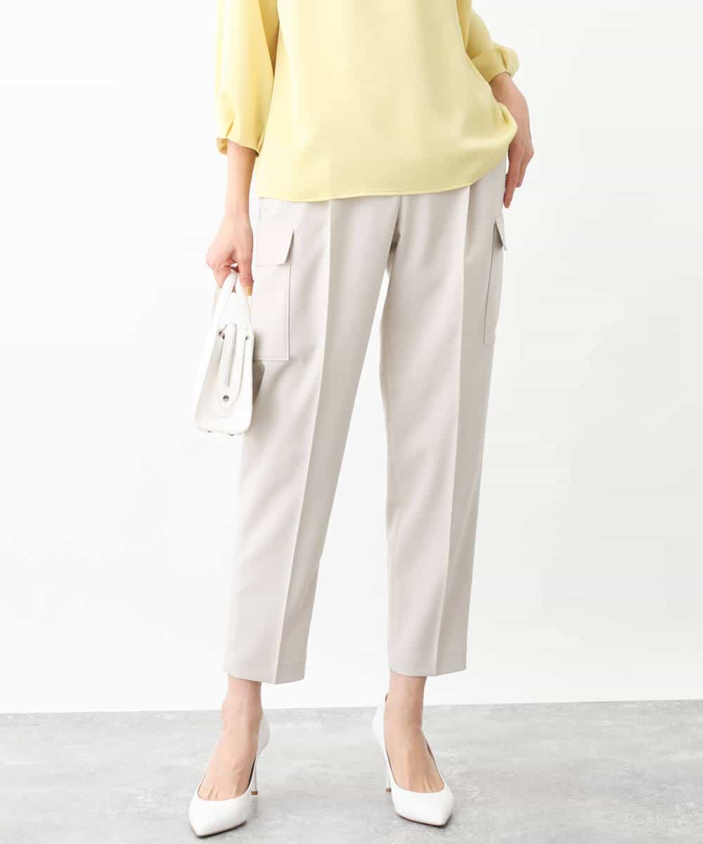 FKLGV32150 MK MICHEL KLEIN(MK ミッシェルクラン) ストレッチカーゴパンツ/洗える ベージュ