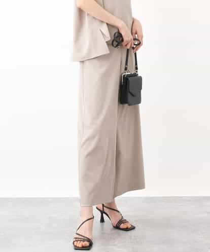 FKLGV54150 MK MICHEL KLEIN シボストレッチワイドパンツ/セットアップ対応/洗える