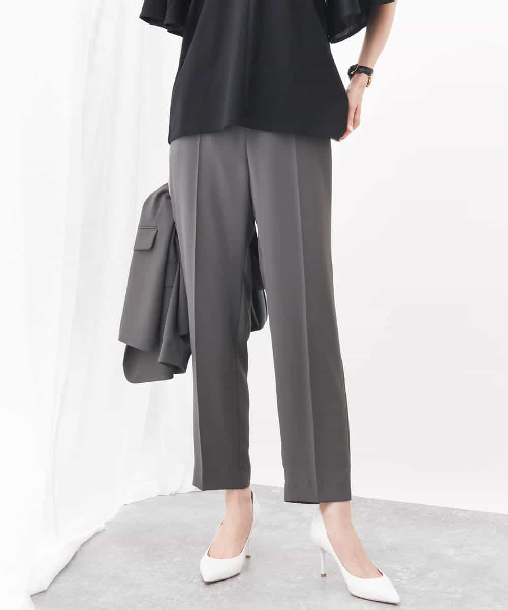 FKLGV58150 MK MICHEL KLEIN(MK ミッシェルクラン) ストレッチテーパードパンツ/UVカット/接触冷感/セットアップ対応/洗える ベージュ